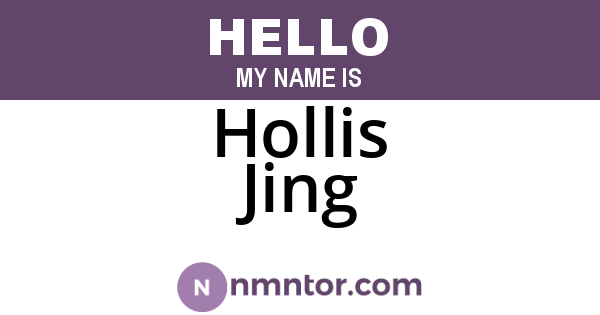 Hollis Jing