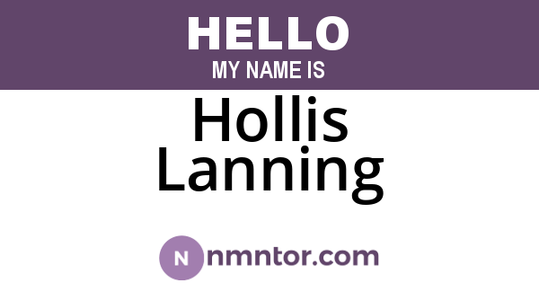 Hollis Lanning