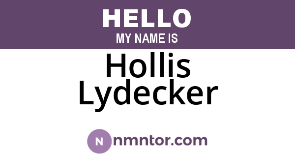 Hollis Lydecker