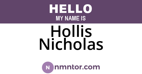 Hollis Nicholas