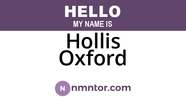 Hollis Oxford