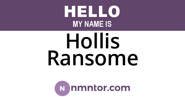 Hollis Ransome
