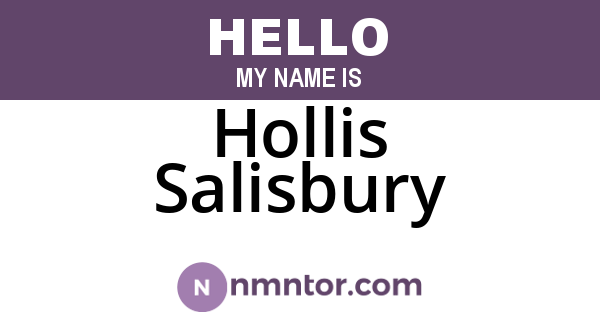 Hollis Salisbury