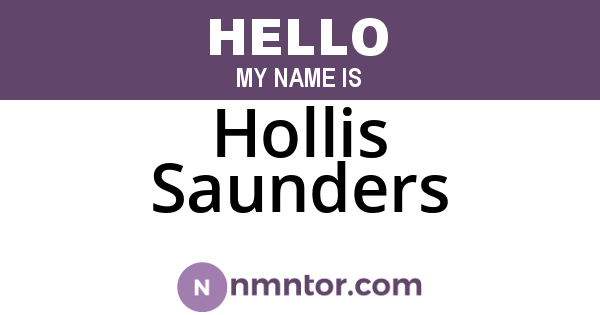Hollis Saunders