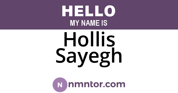 Hollis Sayegh