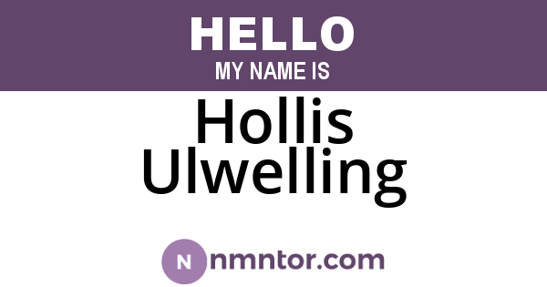 Hollis Ulwelling