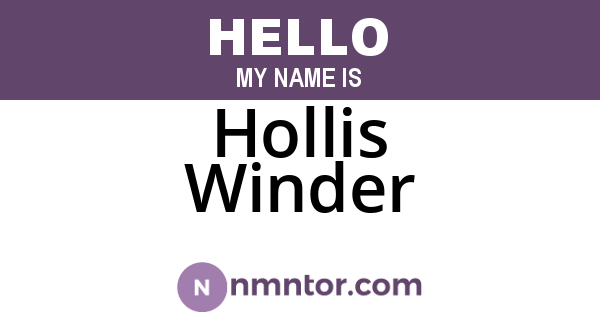 Hollis Winder