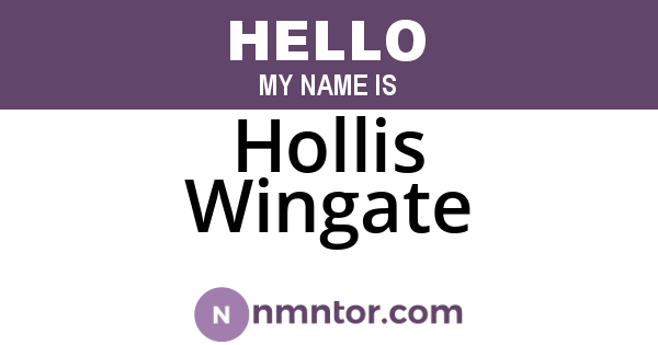 Hollis Wingate