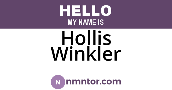 Hollis Winkler