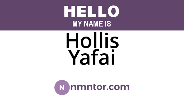 Hollis Yafai