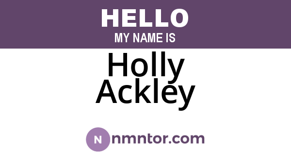 Holly Ackley
