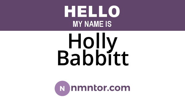 Holly Babbitt