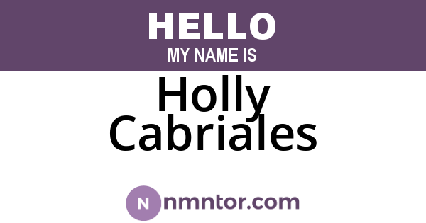 Holly Cabriales