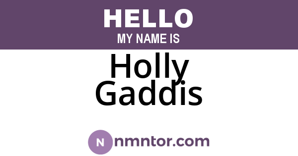 Holly Gaddis
