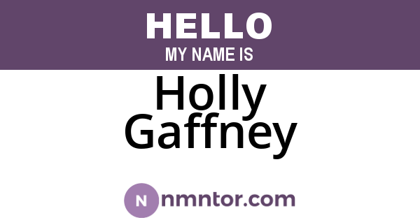 Holly Gaffney
