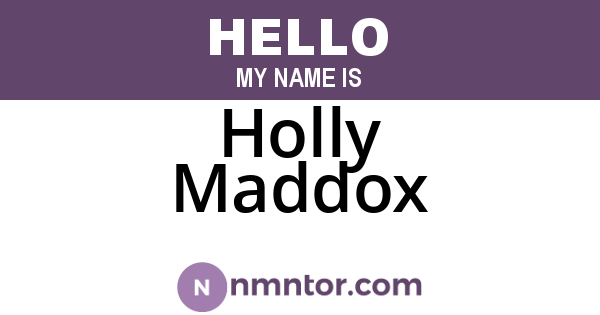 Holly Maddox
