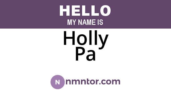 Holly Pa
