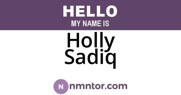 Holly Sadiq