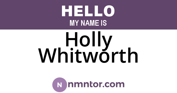 Holly Whitworth