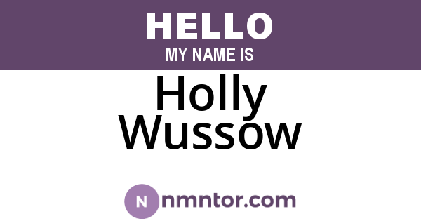 Holly Wussow