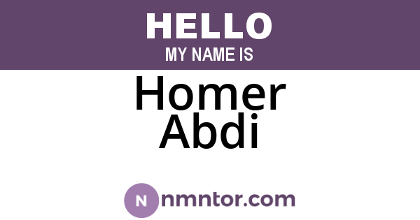 Homer Abdi