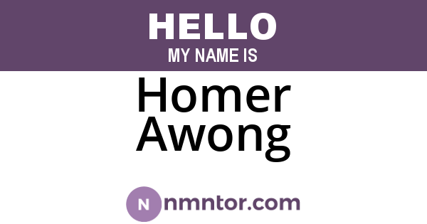 Homer Awong