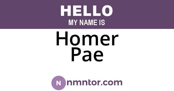 Homer Pae