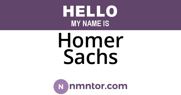 Homer Sachs
