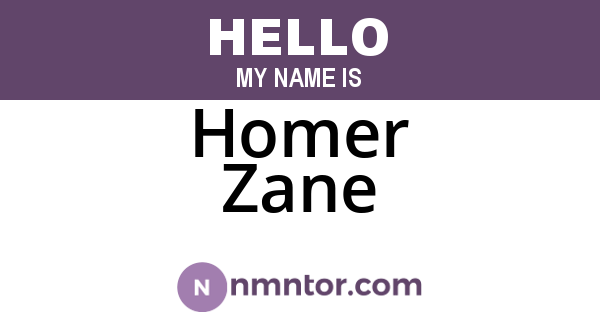 Homer Zane