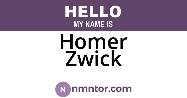 Homer Zwick