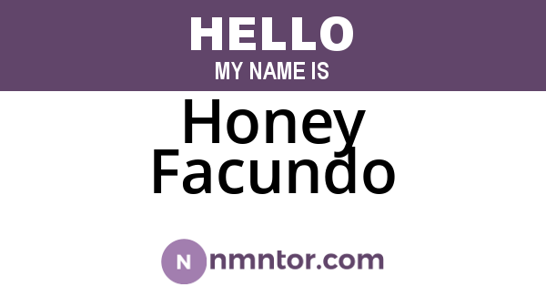 Honey Facundo