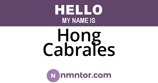 Hong Cabrales