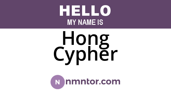 Hong Cypher