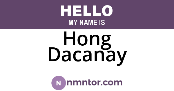 Hong Dacanay