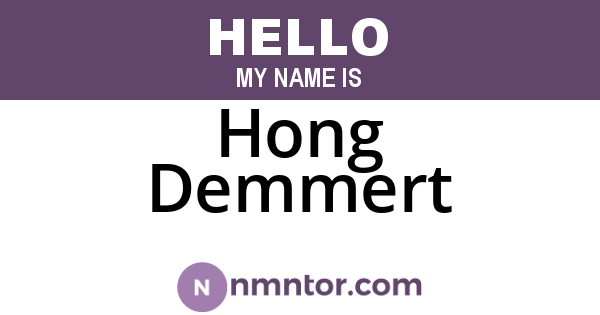 Hong Demmert
