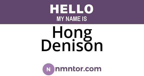 Hong Denison