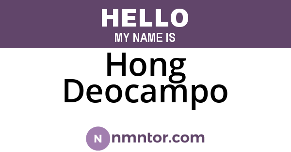Hong Deocampo