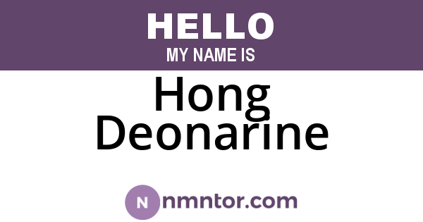 Hong Deonarine