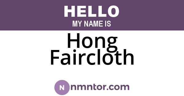 Hong Faircloth