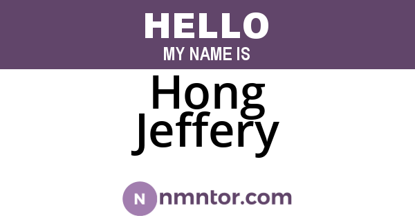 Hong Jeffery