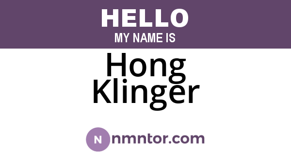 Hong Klinger