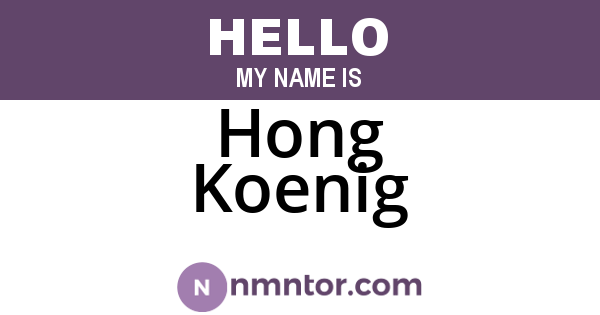 Hong Koenig