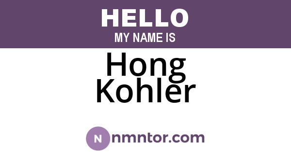Hong Kohler