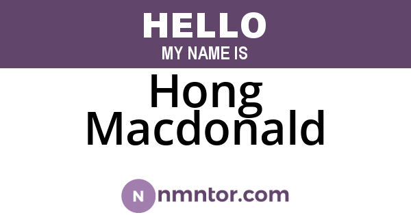 Hong Macdonald