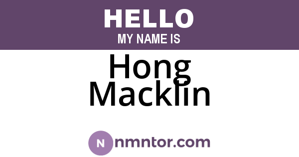 Hong Macklin