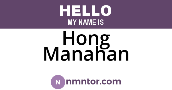 Hong Manahan