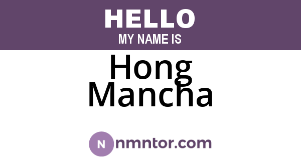 Hong Mancha