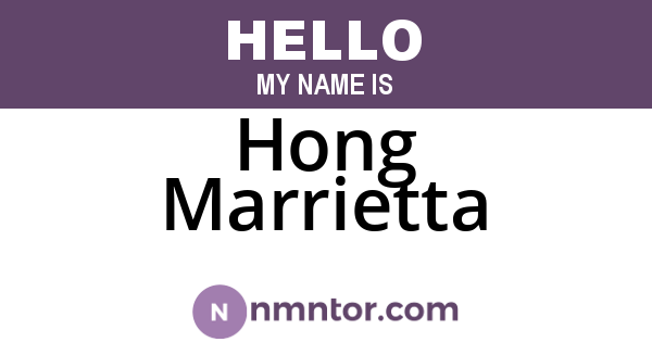 Hong Marrietta