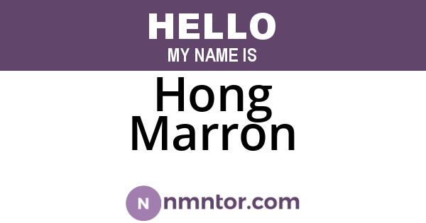 Hong Marron