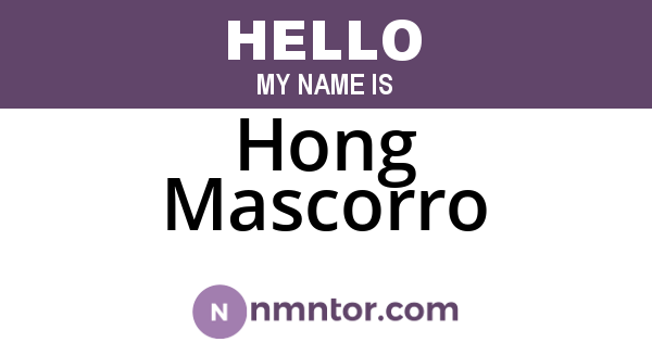 Hong Mascorro